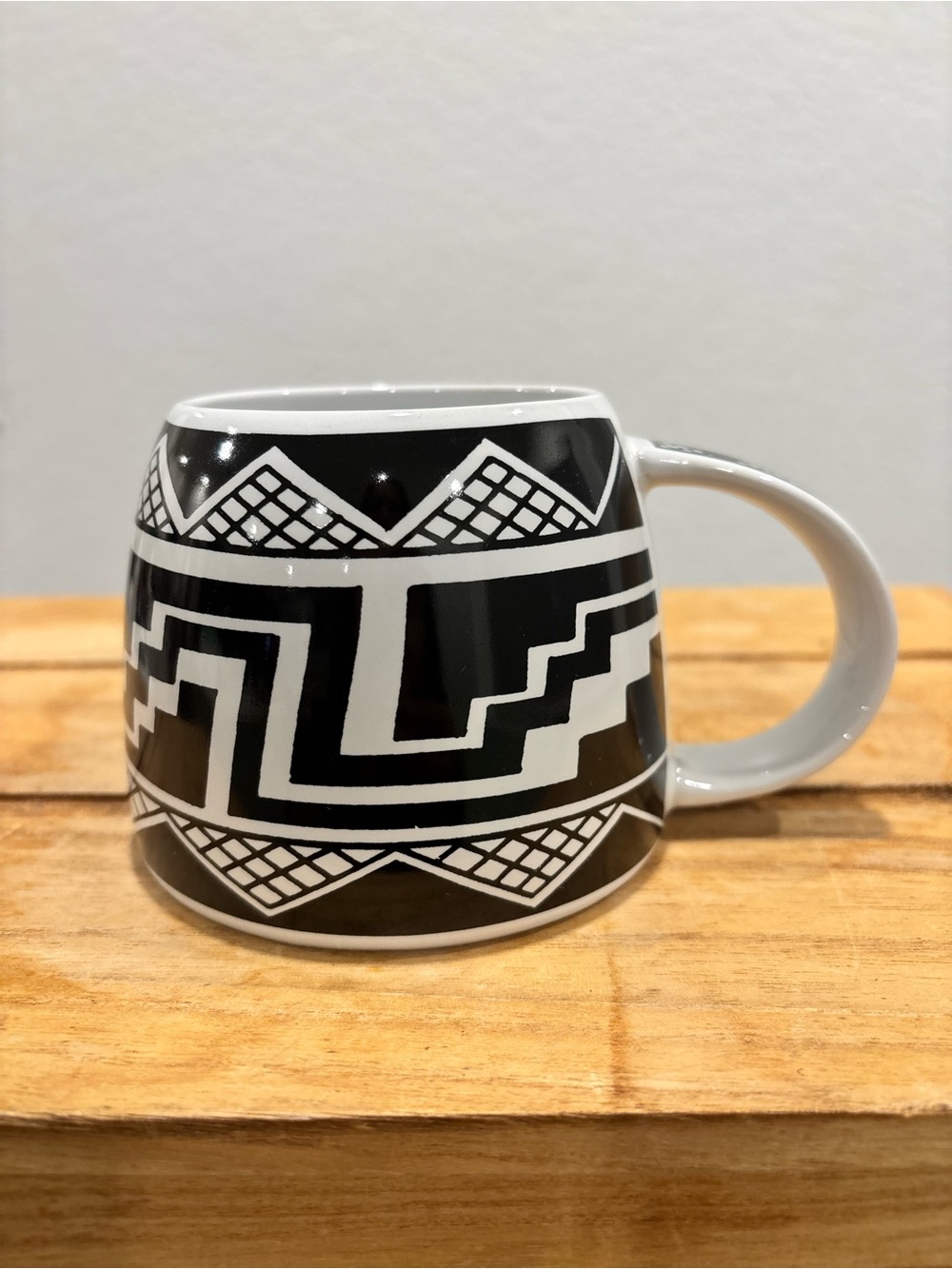 The Treasure Chest Las Cruces Southwestern Mug Black White Geometric Aztec No. 7